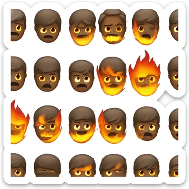 emoji with fire eyes sticker