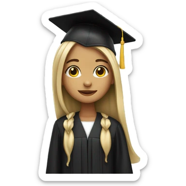 Girl with a Graduation gown sticker