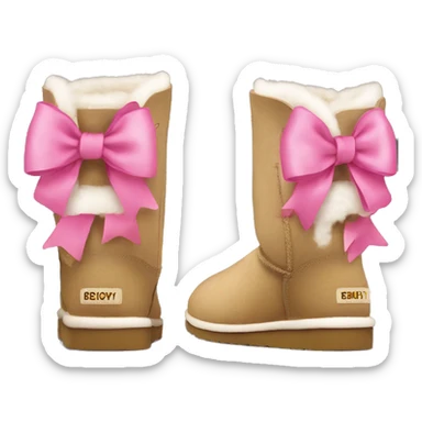 Bailey bow uggs with pink bows  sticker