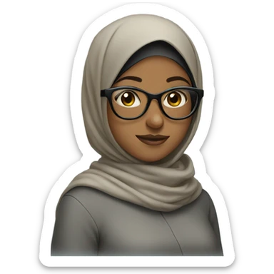 girl with a black hijab and glasses  sticker