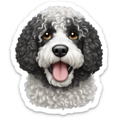 Black and white Spanish water doodle sticker