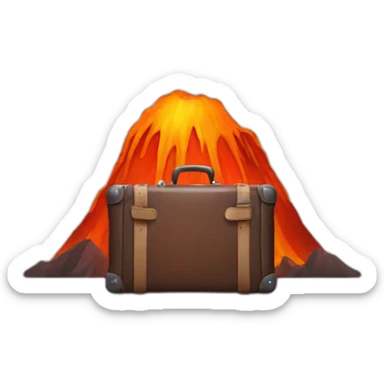 Luggage-volcano sticker