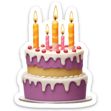 Birthday cake with candles sticker