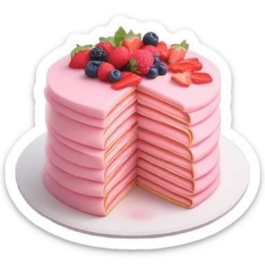 Pink Crepe cake sticker