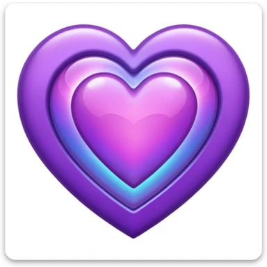 purple heart with a holographic effect sticker