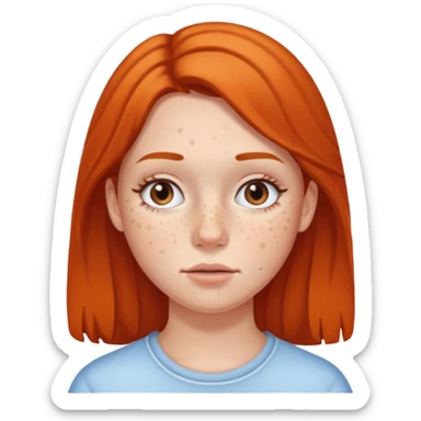 Girl with acne sticker