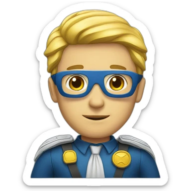 chief officer dressed as super hero sticker