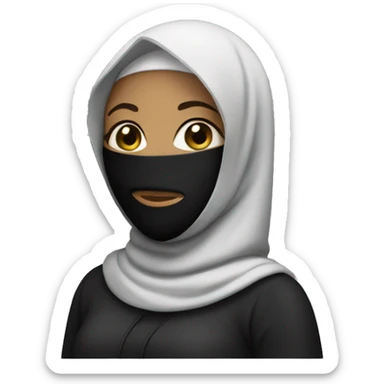 woman with hijab and niqab sticker