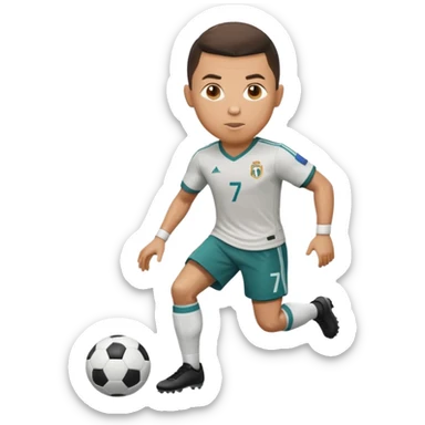 Ronaldo dribbling with a football sticker