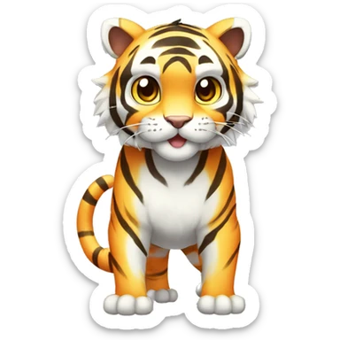 Colorful Shiny Kawaii Cute Blue-striped Tiger-Fakémon-Pokémon full body sticker