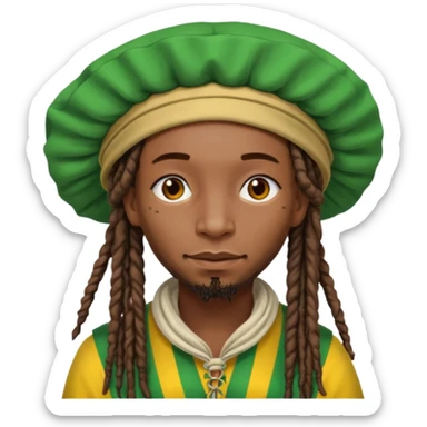 Jamaican dreads with a Jamaican bonnet no person sticker