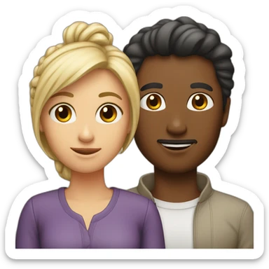 group of friends of one man and three women sticker