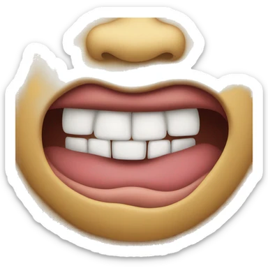 Smiley emoji biting lowerlip and looking sheesh sticker