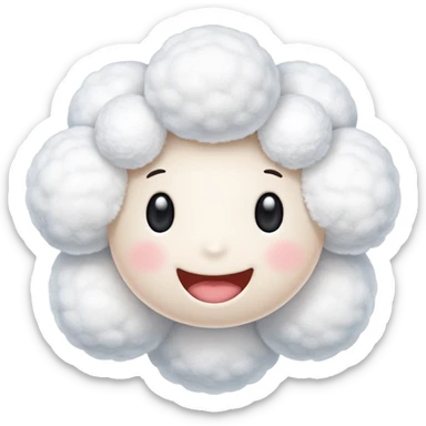 Soft fluffy balls of cotton without any faces on it sticker