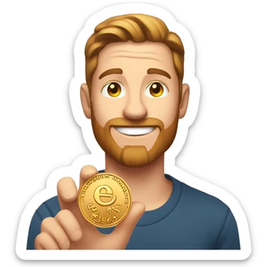 Ryan Trahan with a penny sticker