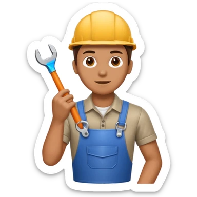 Person holding wrench  sticker