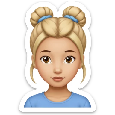 girl with hair in a bun sticker