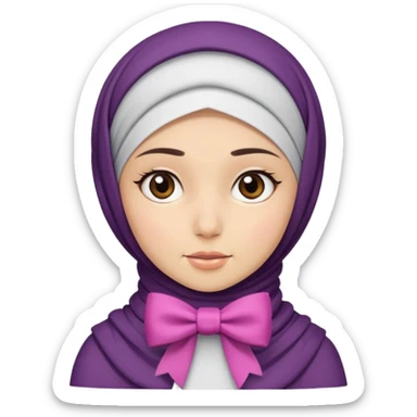 A hijab girl with a bow on her head sticker