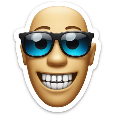 movie star with sunglases and shiny teeth that are replaced with diamonds sticker