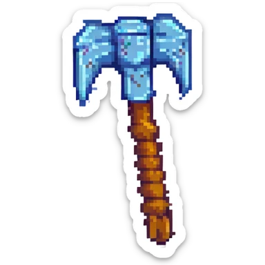 minecraft pickaxe pixel art style sticker