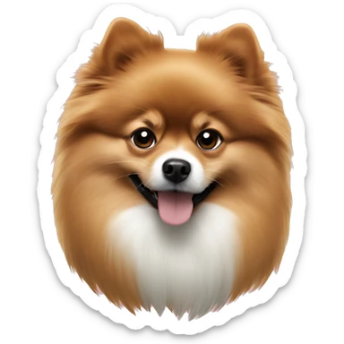 Pomeranian red white with black sticker