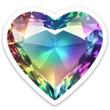 Heart shaped 56-carat rainbow diamond sticker