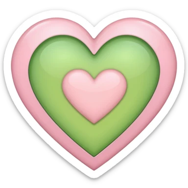 A half light green half light pink heart sticker