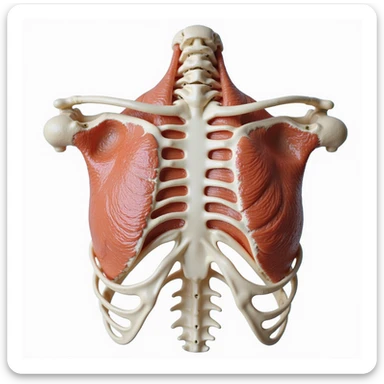 detailed anatomical scapula, isolated on white background, realistic style, with anatomical labels of main parts sticker