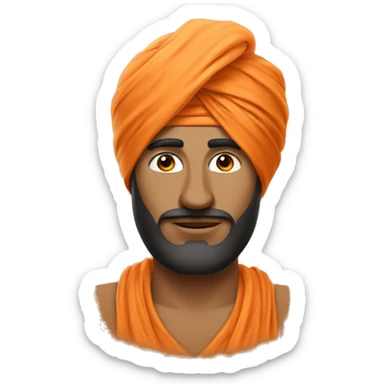 orange Punjabi turban sticker