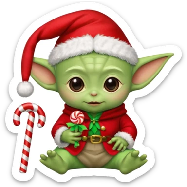 baby yoda christmas elf sticker
