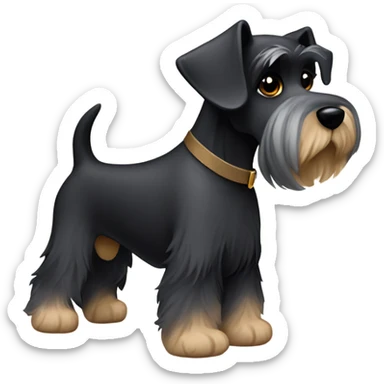 Black mini schnauzer and tan mini schnauzer  sticker