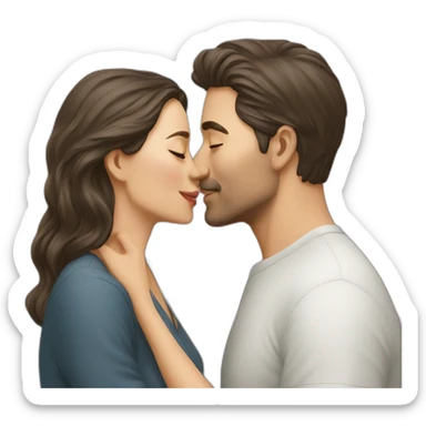 man kisses women sticker