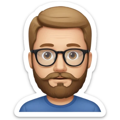 man with beard and glasses sticker