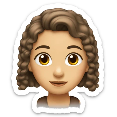 menina cabelo castanho liso olho castanho pele beje sticker