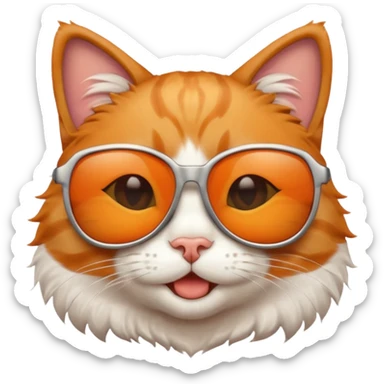 happy Cat wearing sunglasses sticker
