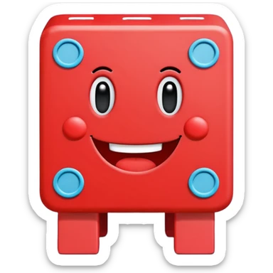 Red square shaped character with a  means it's numberblocks one sticker