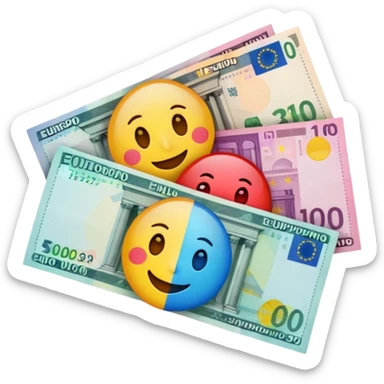 euro bills @emoji sticker