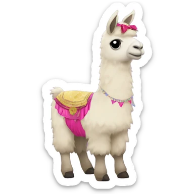 Llama wearing a strippers outfit sticker