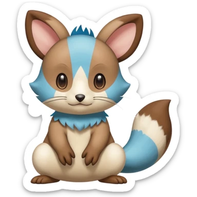 Dewott-Minccino-Durret-Furret-Gurret-Oshawott-fusion sticker