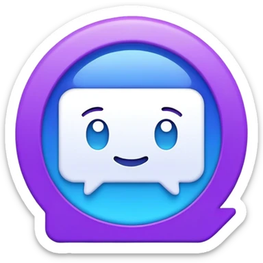 Message app purple blue sticker