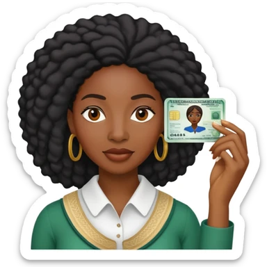 Nigeria, travel visa, black woman photo sticker