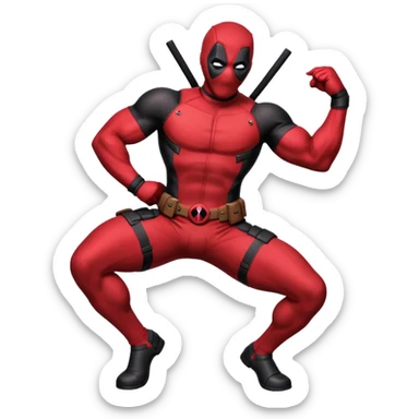 DeadPool from marvel rivals twerking his ass sticker