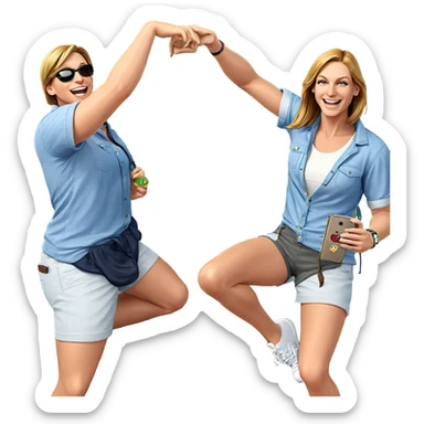 friends enjoying a sunny day sticker