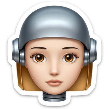 half robot cop woman sticker