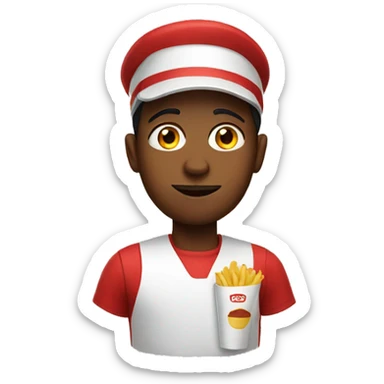 fast food worker sticker