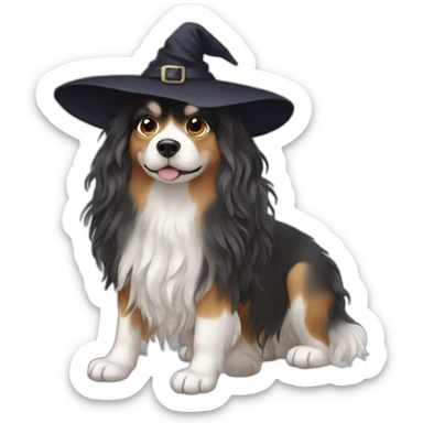 witchy pollux dog long hair sticker