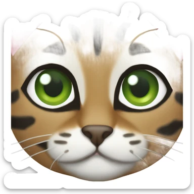 Green eyed bengal cat sticker