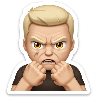 Animosity - strong hostility or ill feeling toward someone with angry gestures sticker