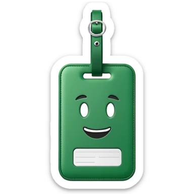 green luggage tag sticker