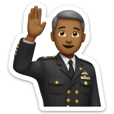 Person saluting saying yes  sticker